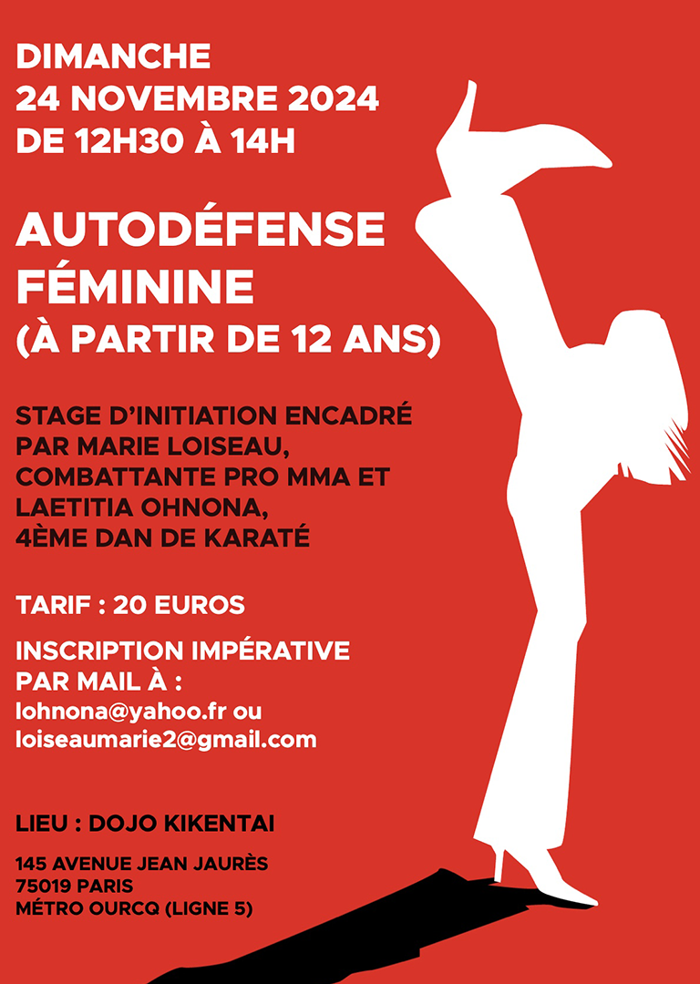 Auto Défense Féminine le dimanche 24 novembre 2024