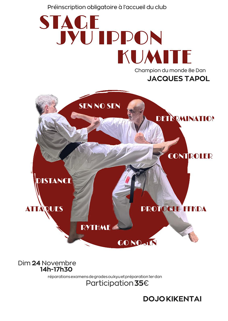 Stage Jyu Ippon Kumite le 24 novembre 2024